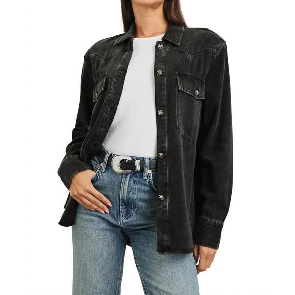 NEW RAILS august shirt jacket in faded black - Picture 1 of 4